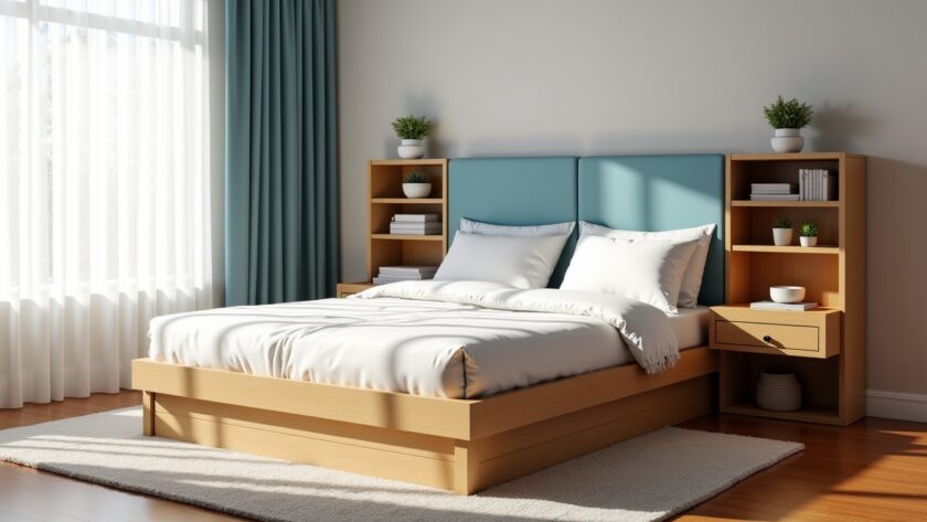 Tête de lit astucieuse avec rangements intégrés : maximisez l'espace de votre chambre