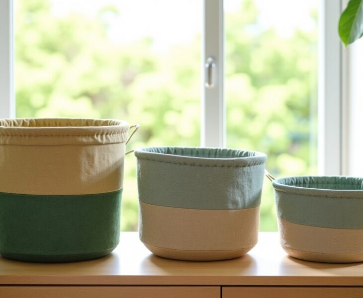 Paniers en tissu recyclé : l’alliance parfaite entre rangement pratique et engagement écologique pour votre intérieur