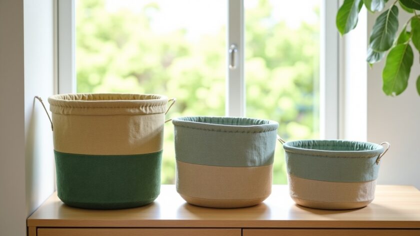 Paniers en tissu recyclé : l’alliance parfaite entre rangement pratique et engagement écologique pour votre intérieur